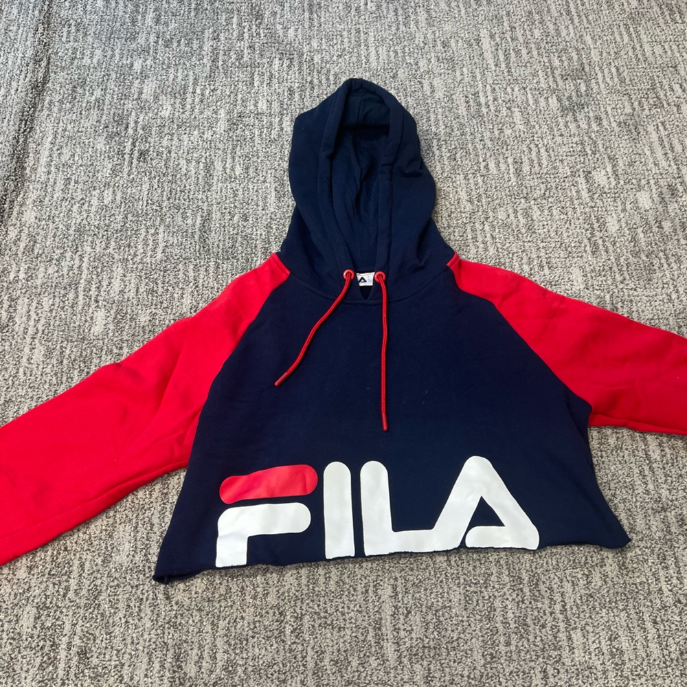 Fila Black Hoodie with Red Accents